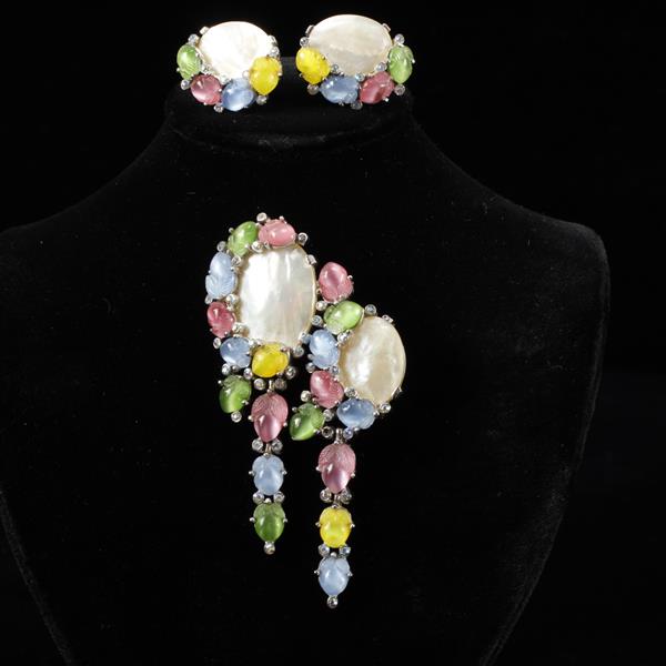 Appraisal: Trifari Alfred Philippe pc Brooch Pin Clip Earrings x