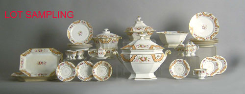 Appraisal: Extensive Paris porcelain dinner service with floral decoration th c