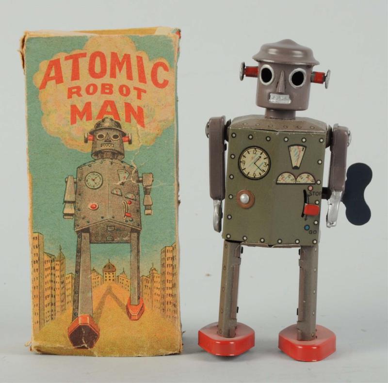 Appraisal: Japanese Tin Litho Atomic Robot Man O B In original