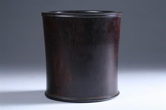 Appraisal: CHINESE ZITAN BRUSH HOLDER th century Of cylindrical-form - in