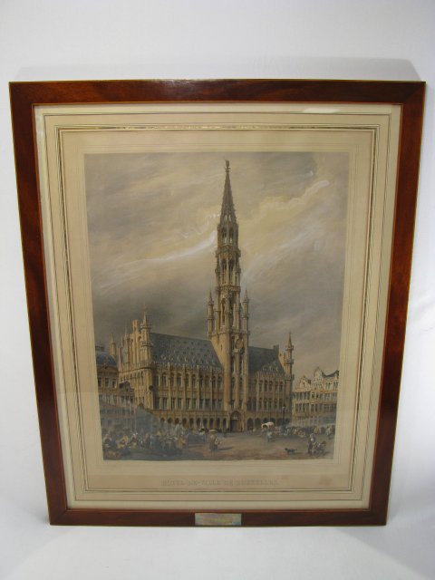 Appraisal: Framed lithograph with color by Gustave Simonau - titled Dispose