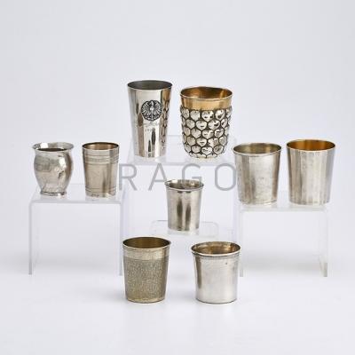 Appraisal: NINE SILVER CUPS Various continental marks th- th c Tallest