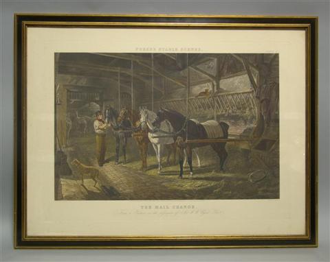 Appraisal: JOHN HARRIS AFTER JOHN FREDERICK HERRING THE MAIL CHANGE Aquatint