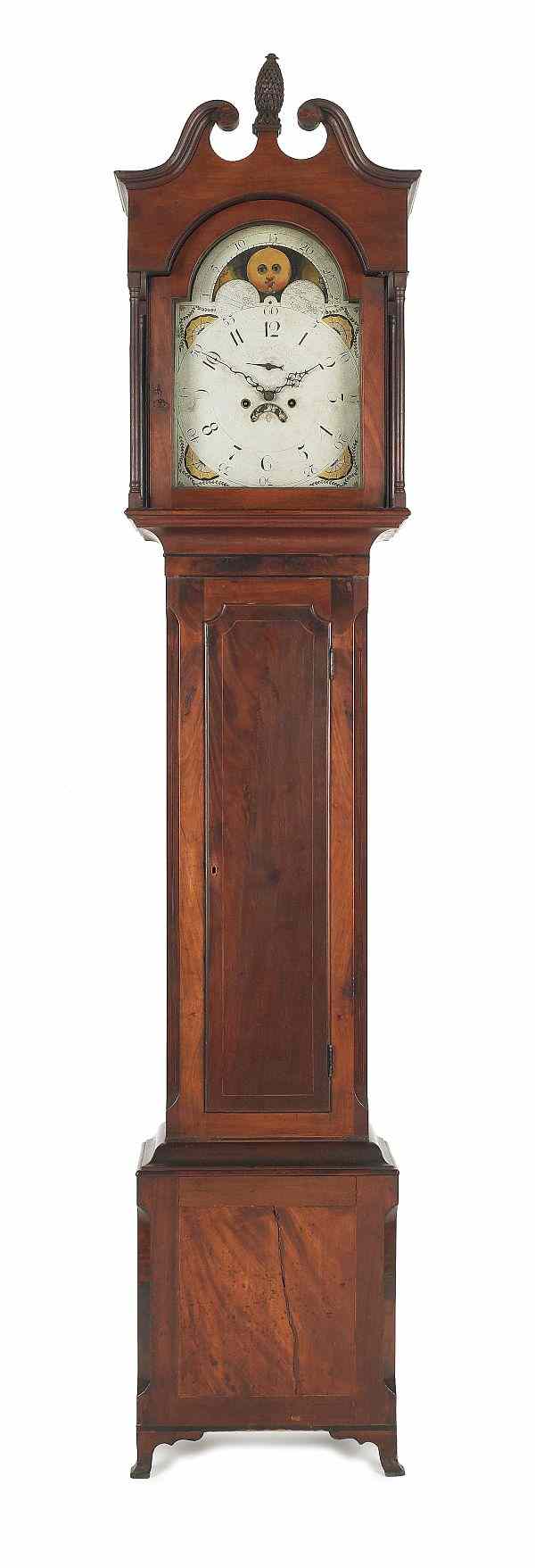 Appraisal: Mid-Atlantic Federal mahogany tall case clock ca with an eight-day