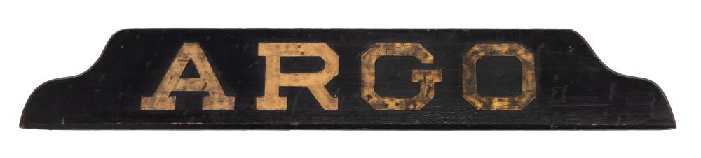 Appraisal: BOSTON TUG QUARTERBOARD ARGO TH CENTURY HEIGHT LENGTH BOSTON TUG