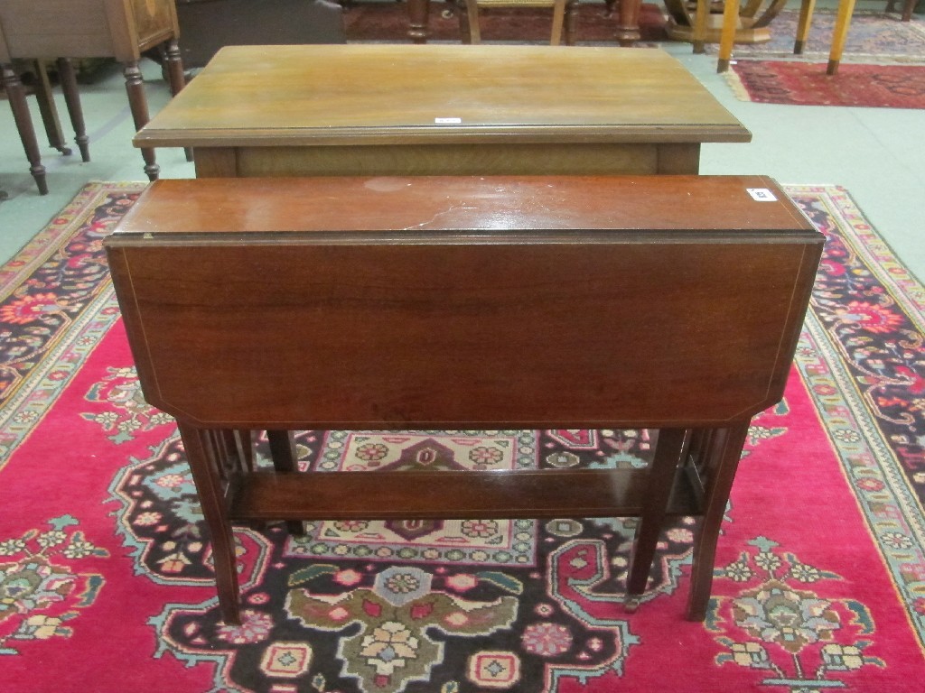 Appraisal: Edwardian mahogany sutherland table and a mahogany two tier occasional