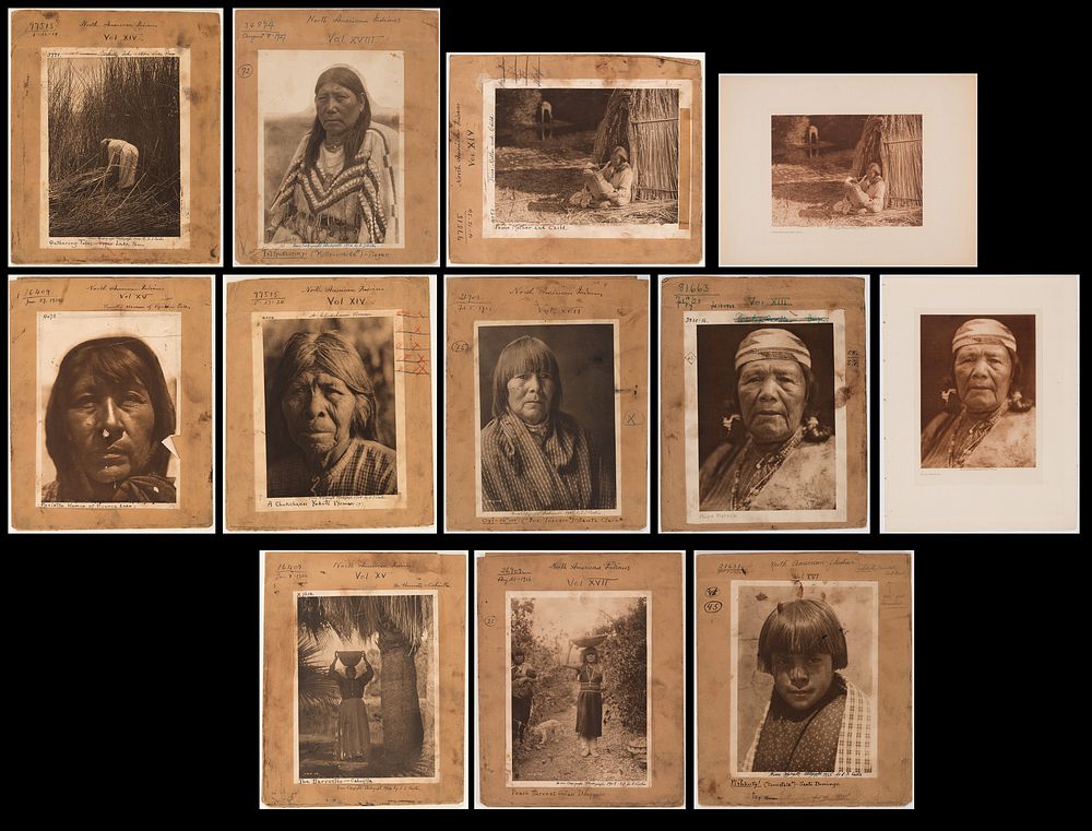 Appraisal: Edward Curtis Female Portrait Plate Cover Group - Lot of