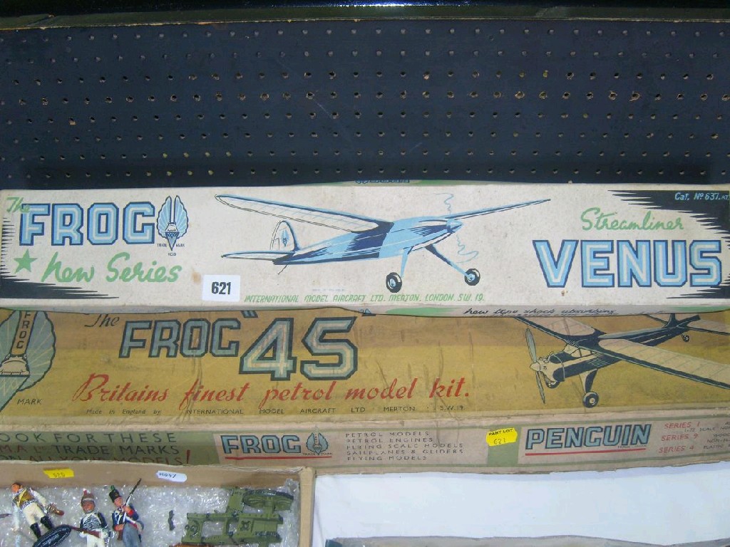 Appraisal: A Frog Streamliner Venus model aircraft and a Frog Petrol