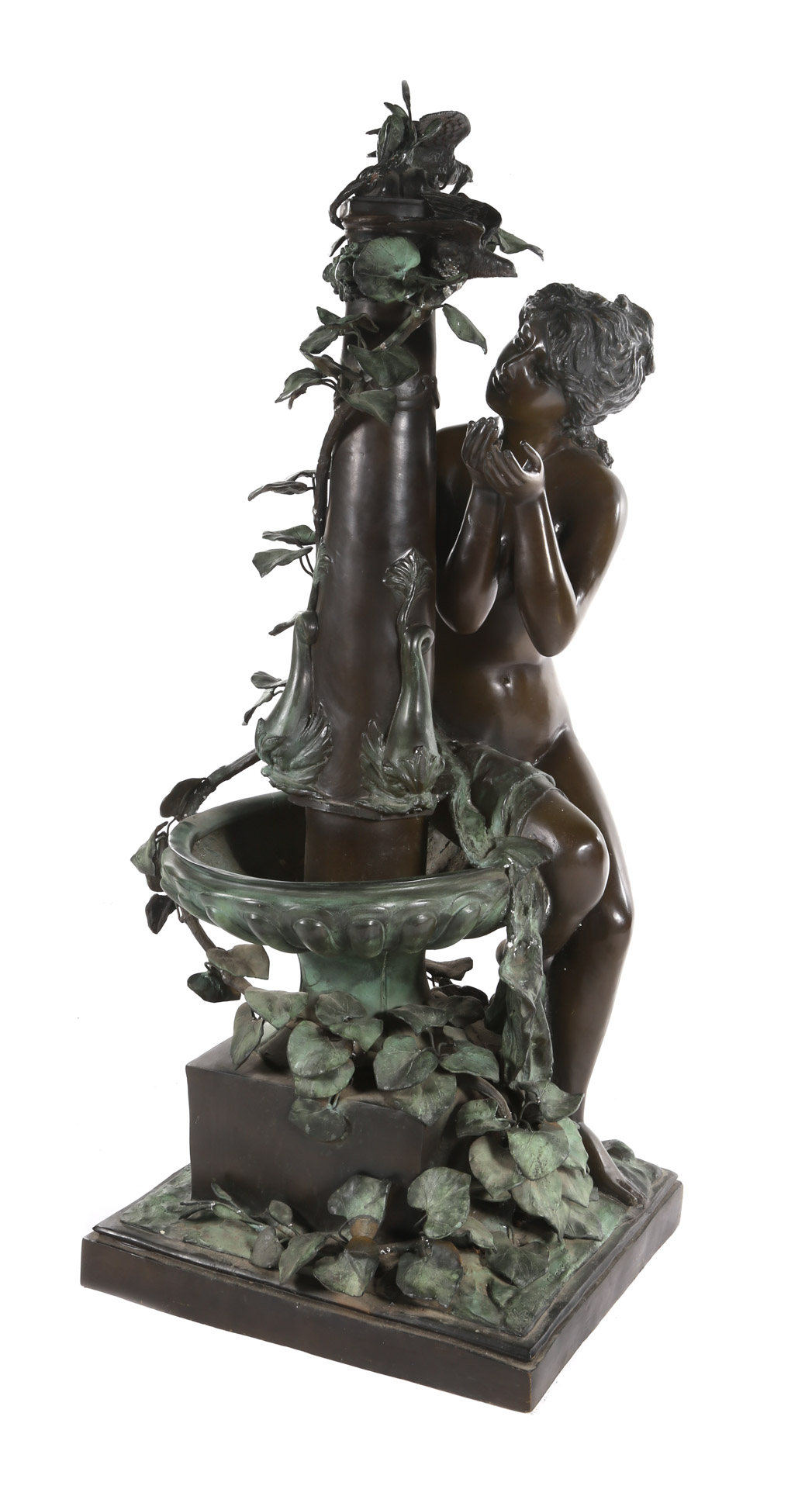 Appraisal: After Mathurin Moreau Bronze figural fountain modeled as young female