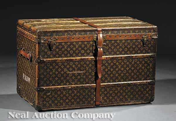 Appraisal: A Good Vintage Louis Vuitton Steamer Trunk c with logo