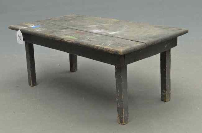 Appraisal: Primitive low table in grey paint Top '' x ''