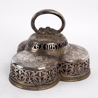 Appraisal: A Swiss standard silver altar bell Bossard circa of traditional