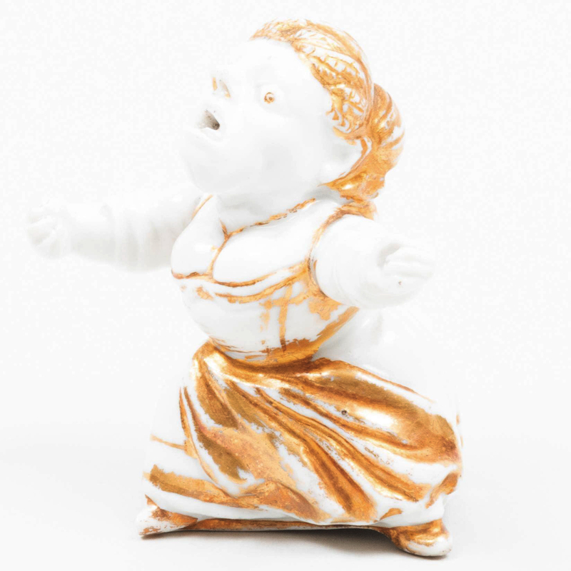 Appraisal: Early Meissen Gilt-Decorated Porcelain Figure of a Dwarf After Jacques