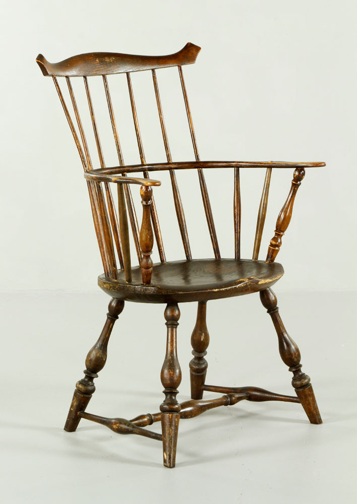 Appraisal: - Windsor Fan Back Armchair th century Rhode Island Windsor