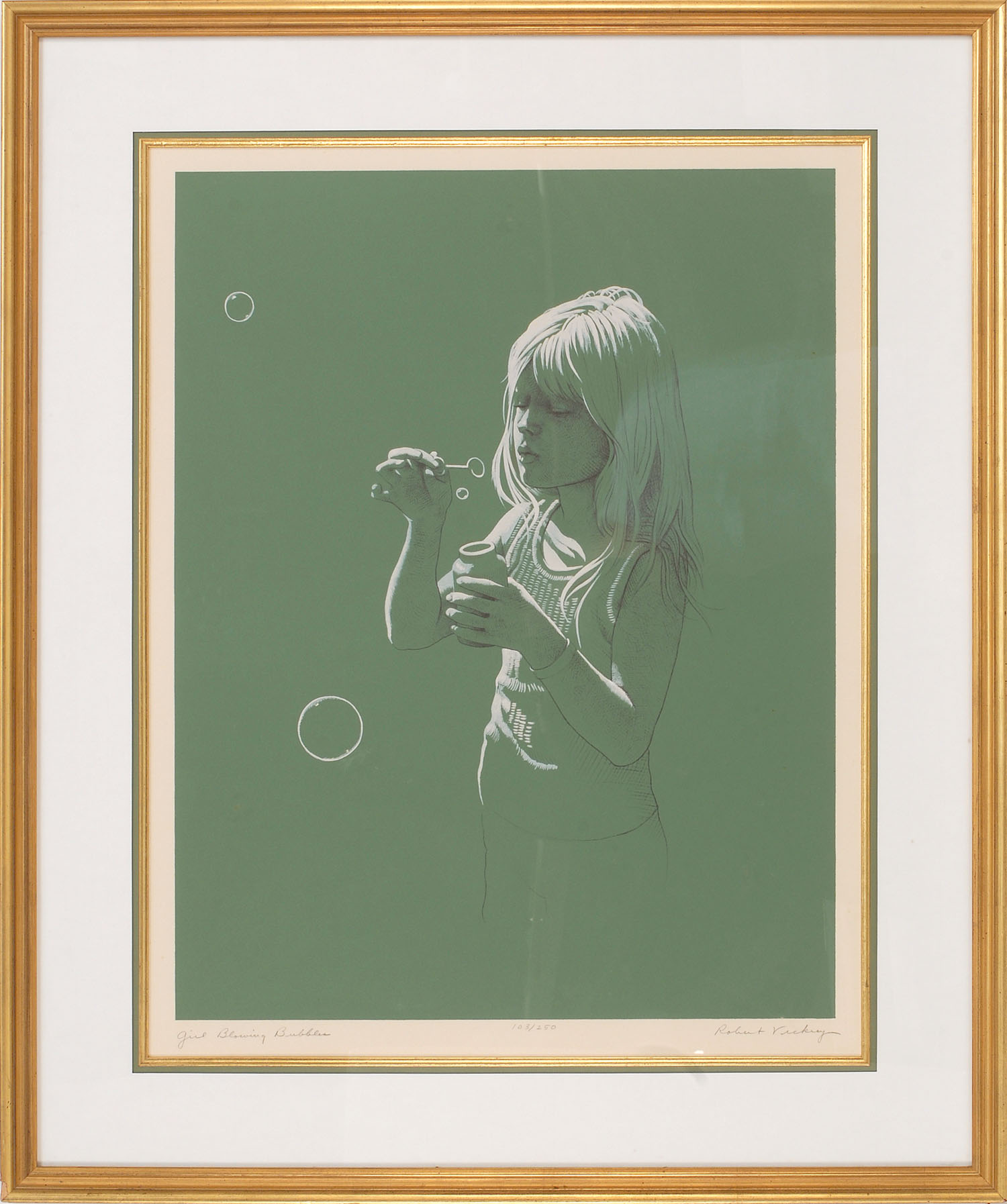 Appraisal: ROBERT REMSEN VICKREYAmerican - Girl Blowing Bubbles Titled lower left