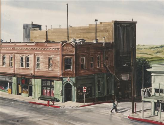 Appraisal: MARVIN YATES American b OLD TOWN CORNER signed and noted