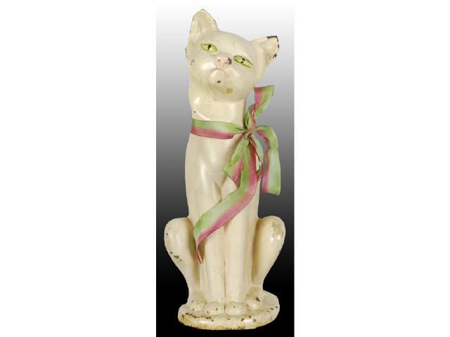 Appraisal: Hubley Deco Sitting Cat Cast Iron Doorstop Description Full-figure Made