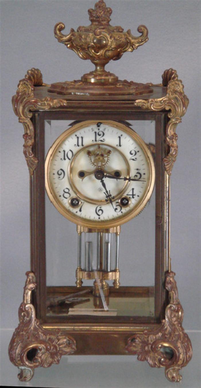 Appraisal: Ansonia crystal regulator clock with open escapement h Estimate -