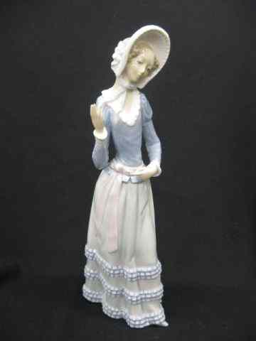 Appraisal: Lladro Porcelain Figurine of Lady withfancy hat dress '' excellent