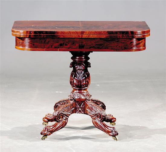 Appraisal: American Classical mahogany games table circa flip and turn mahogany