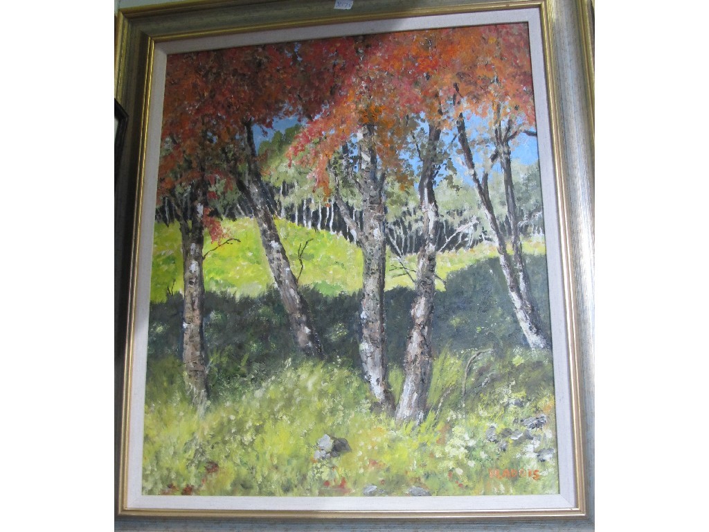 Appraisal: MOLLY ADDIS Acrylic 'Autumn Woodland' signed