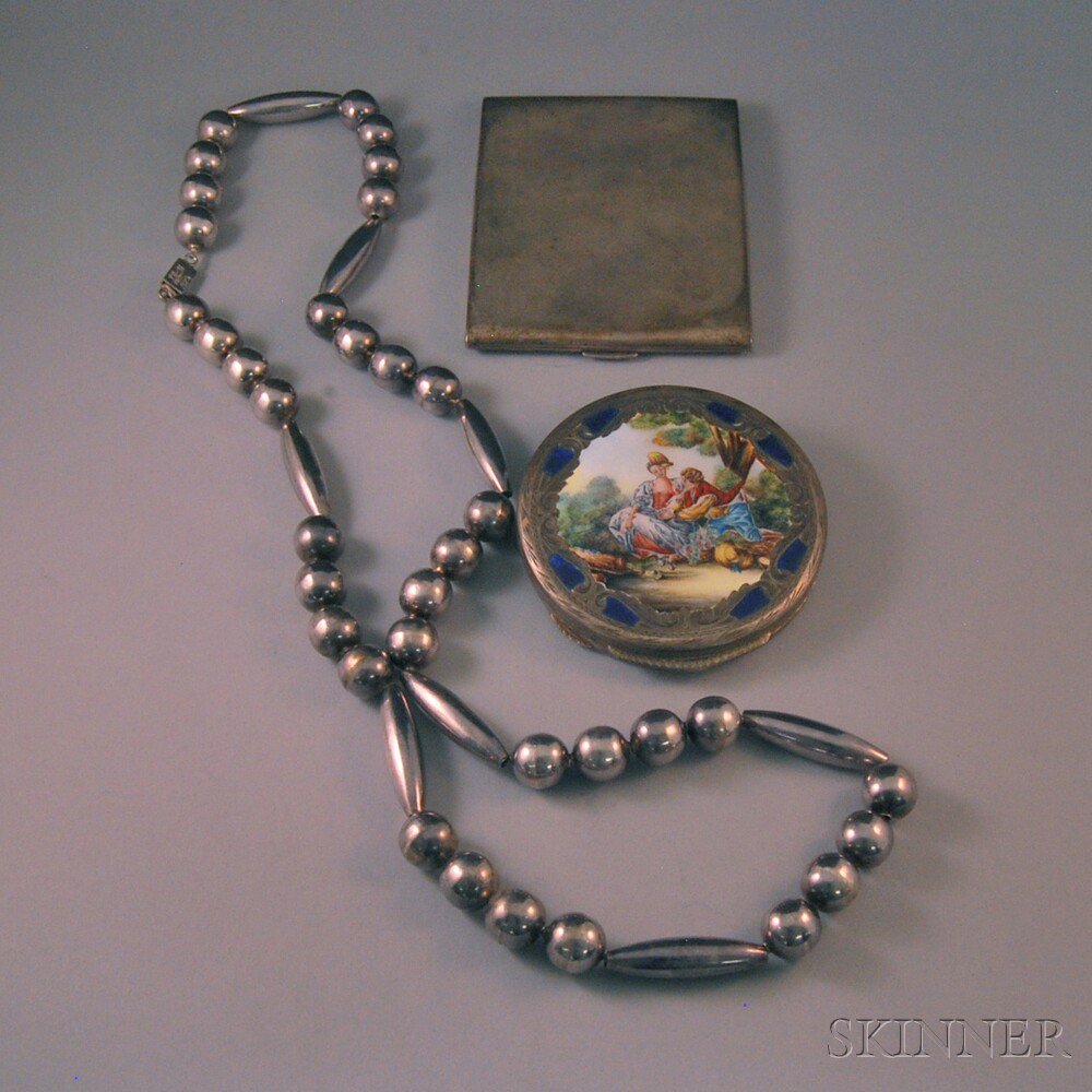 Appraisal: Three Silver Jewelry and Accessory Items a Mexican sterling silver