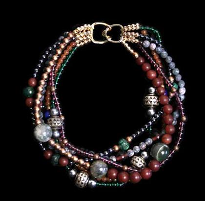 Appraisal: Group of costume necklaces Including one multi-strand beaded necklace with