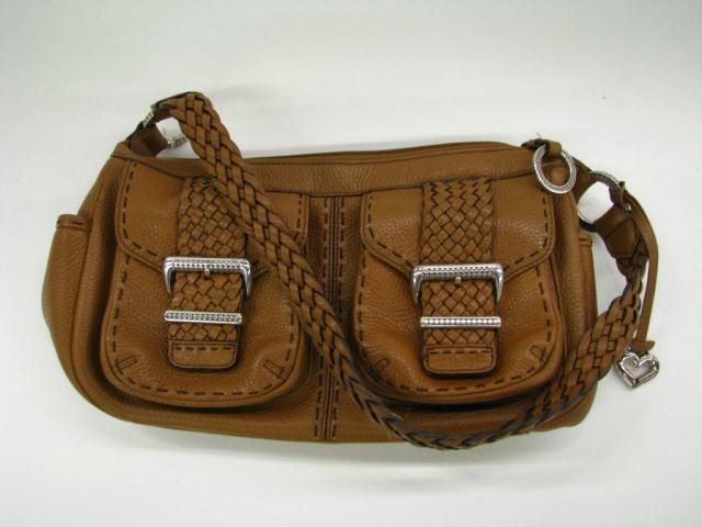 Appraisal: Brighton ''Suri'' bag in espresso brown leather with braided strap