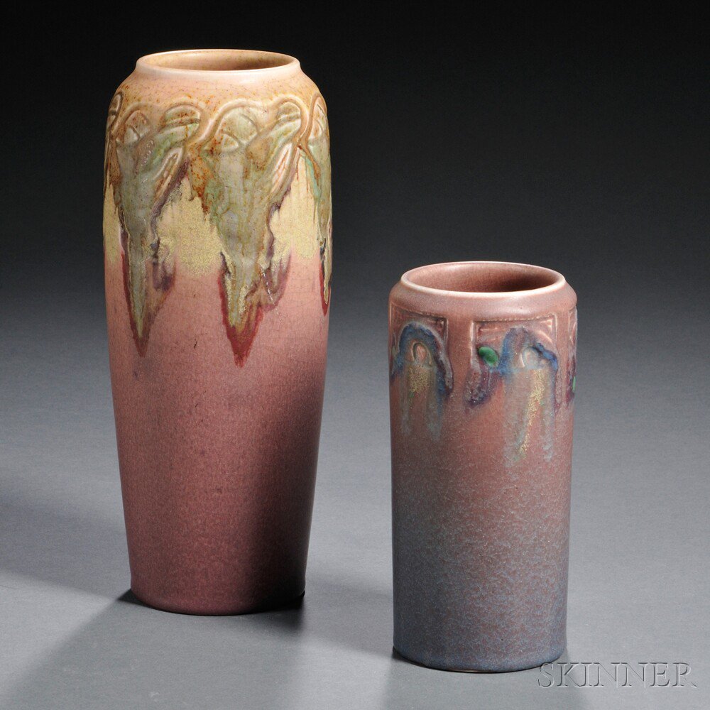 Appraisal: Two Rookwood Vases Art pottery Cincinnati Ohio Charles Stuart Todd