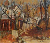 Appraisal: JANE PETERSON American - CAPE ANN HOUSES Oil on board