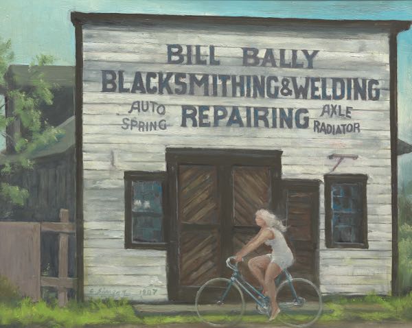 Appraisal: CLYDE SINGER AMERICAN - x Bill Bally Blacksmithing Oil on