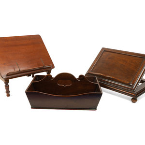 Appraisal: A Group of Three English Mahogany Articles TH CENTURY comprising