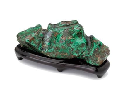 Appraisal: Unusual Chinese malachite mottled green and blue russet brush rest