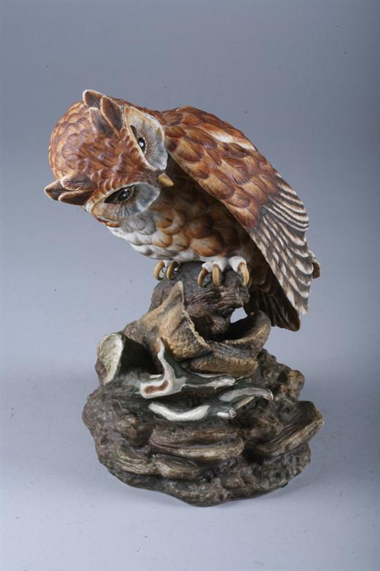 Appraisal: BOEHM BONE PORCELAIN FIGURE OF AN OWL Stamped underneath limited