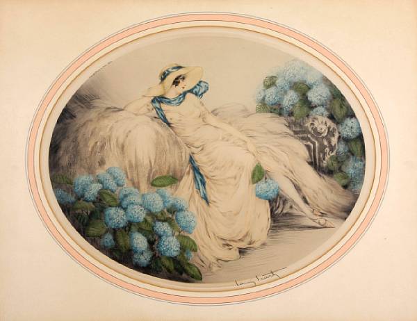 Appraisal: Louis Icart French - Hydrangeas H C amp I Etching