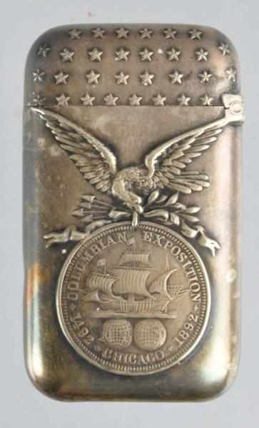 Appraisal: Columbia Exposition Match Safe Description Nickel over brass Depicts Uncle