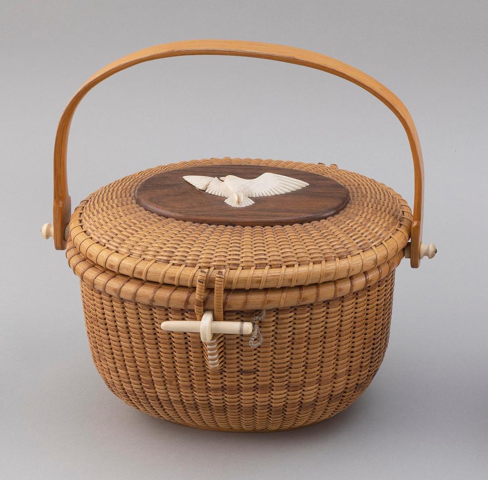 Appraisal: NANTUCKET BASKET PURSE BY STEPHEN GIBBS NANTUCKET MASSACHUSETTS CIRCA HEIGHT