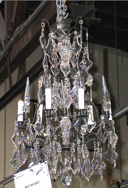 Appraisal: A Rococo style gilt metal and glass six light chandelier