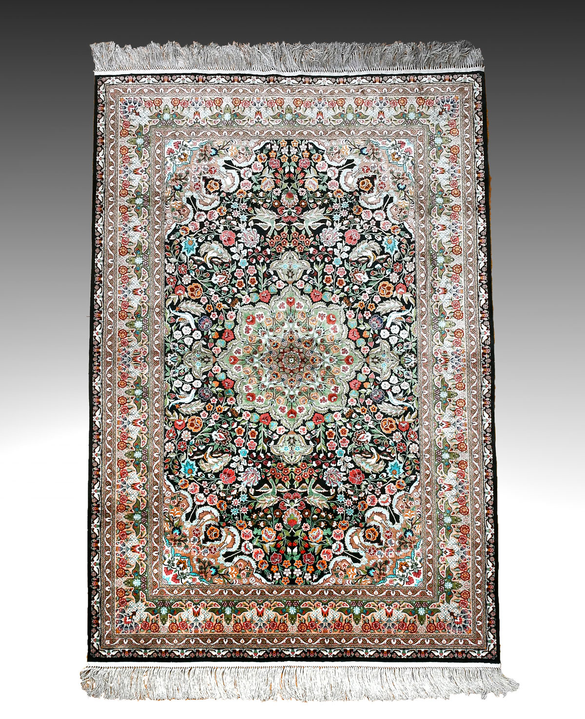 Appraisal: PERSIAN NAIN FINELY HAND KNOTTED SILK RUG ' X '