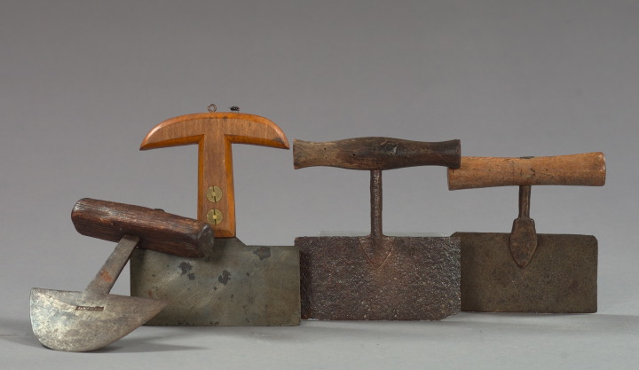 Appraisal: Collection of Four Wrought-Iron Food Choppers mid- th century l