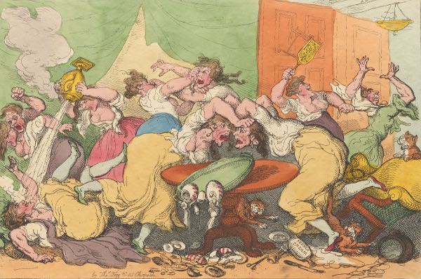 Appraisal: Thomas Rowlandson British - x sheet Breaking up the Blue