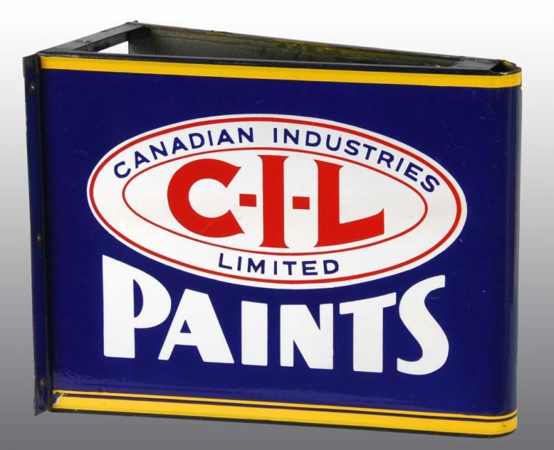 Appraisal: Canadian Industries Paints Porcelain Sign Description Three dimensional double sided