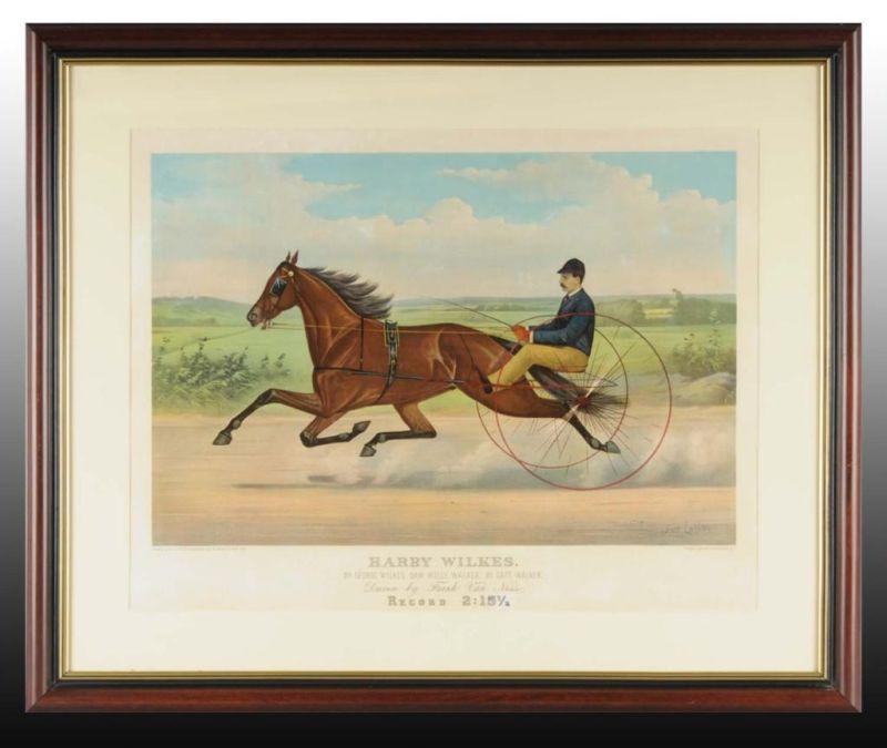 Appraisal: Currier Ives Paper Litho Harry Wilkes Print Description Matted and