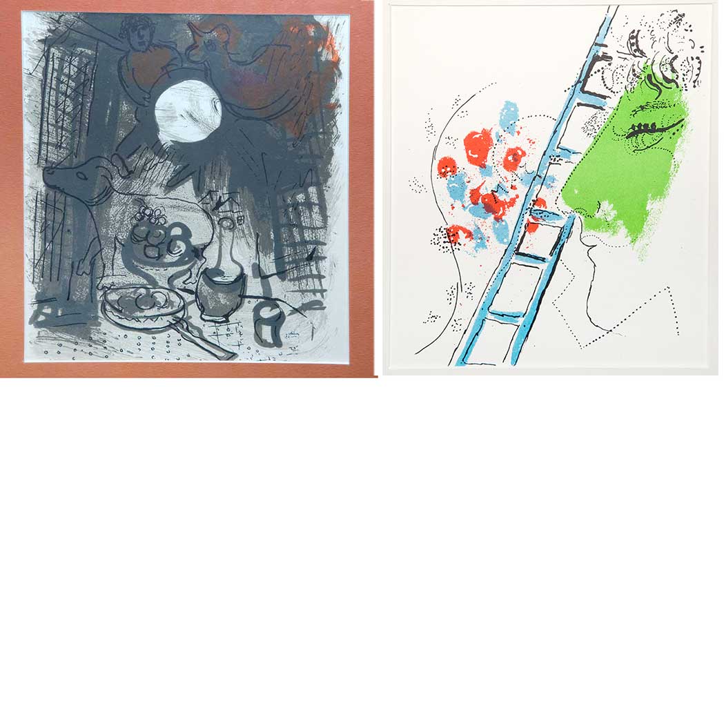 Appraisal: Marc Chagall THE LADDER BROWN STILL LIFE M Two color