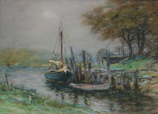 Appraisal: LOUIS DOYLE NORTON American - BOATS AT DOCK signed lower