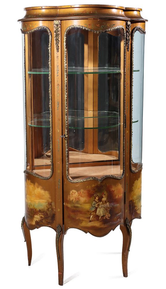 Appraisal: AN EARLY TH C VERNIS MARTIN STYLE VITRINE - AS