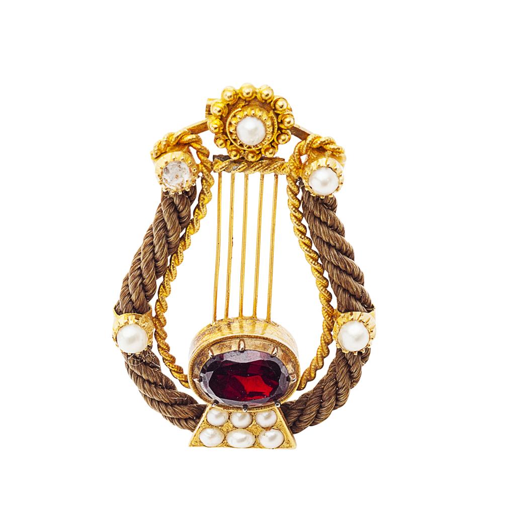 Appraisal: A late th century gold pearl and gem set brooch