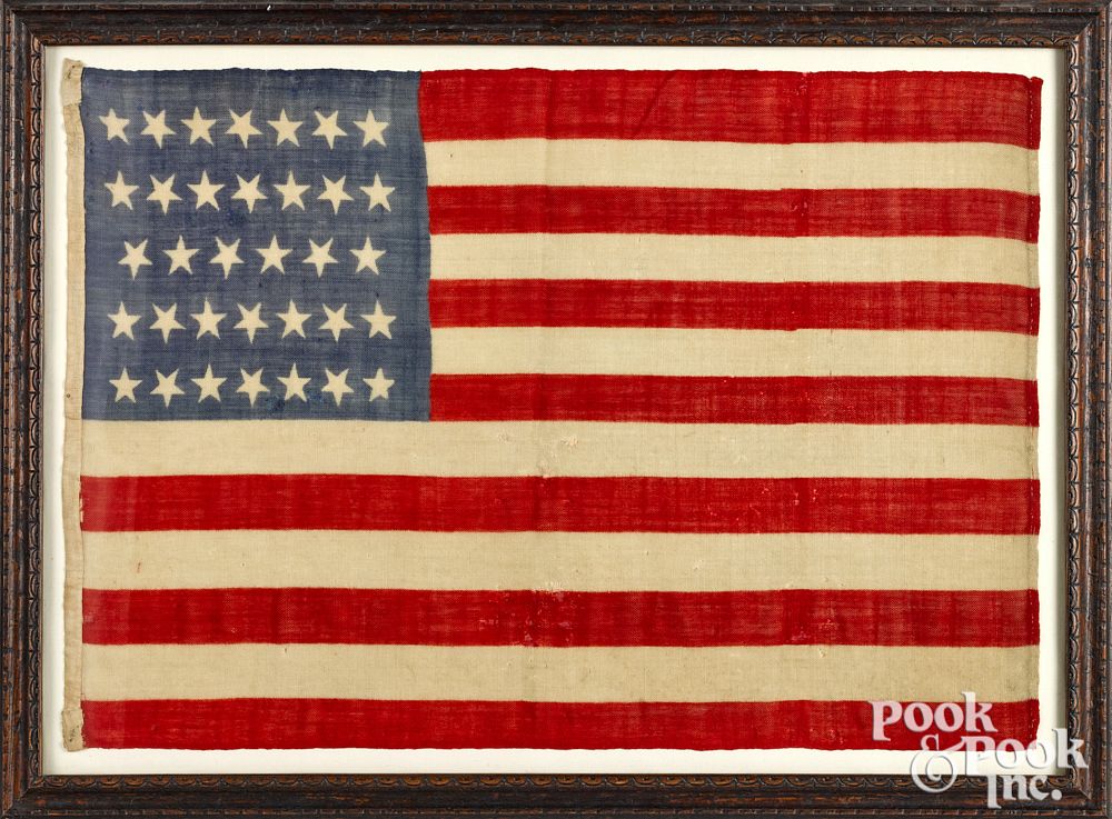 Appraisal: Civil War era thirty-four star American flag Civil War era