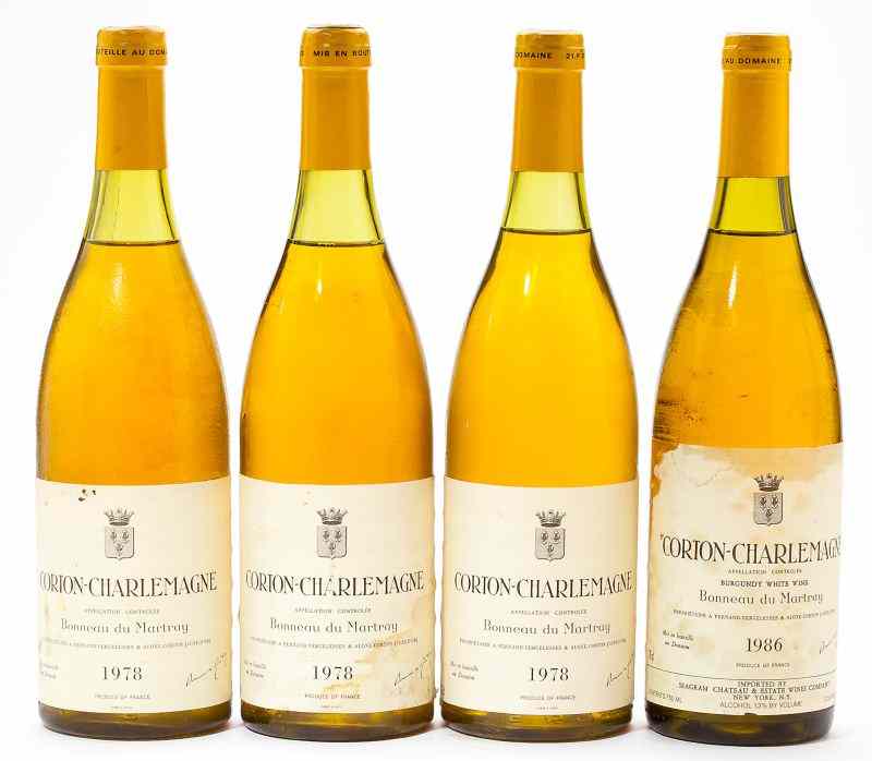 Appraisal: Corton-Charlemagne total bottlesVintage Bonneau du Martray - cm - cm