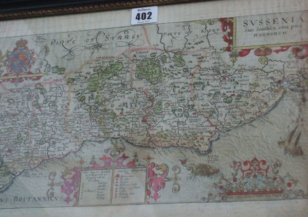 Appraisal: Johannes Norden Map of Sussex engraving by William Kip with